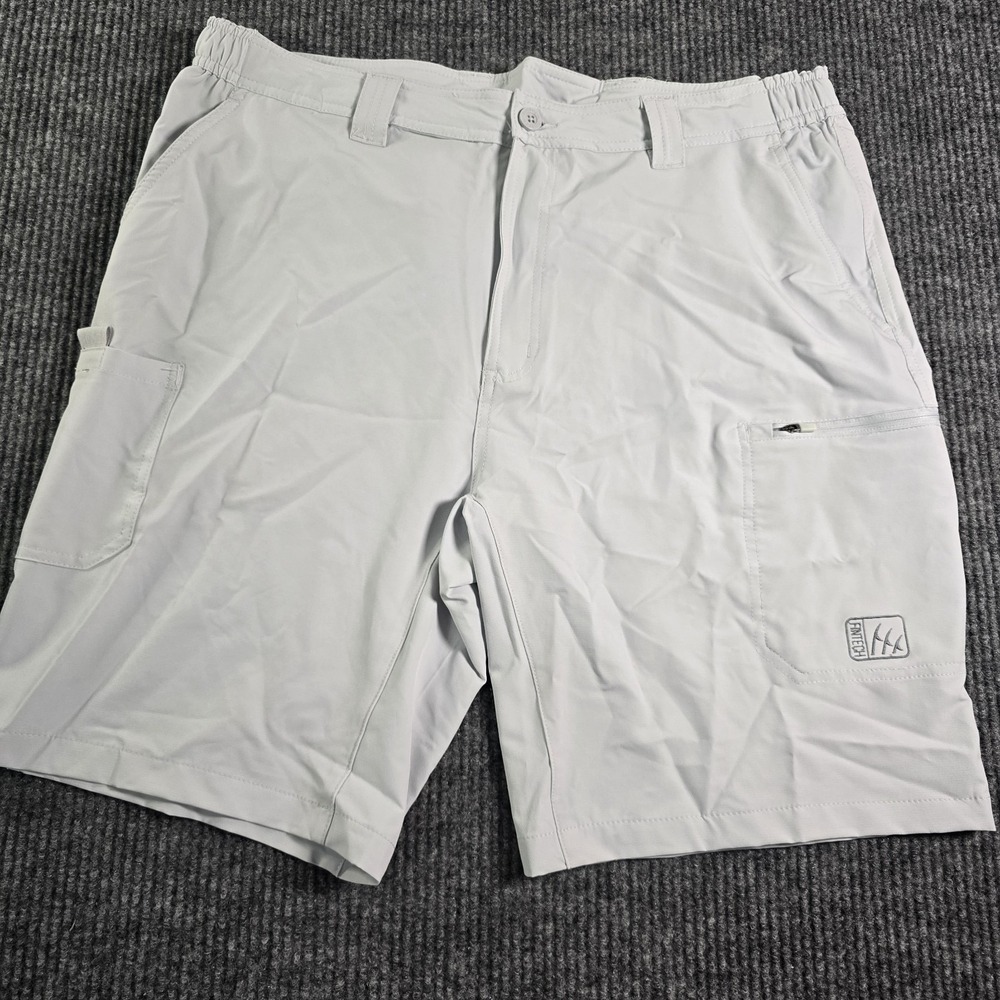 Fintech Submariner Woven Shorts‎ Mens XXL  Gray 4-Way Stretch Waistband Comfort